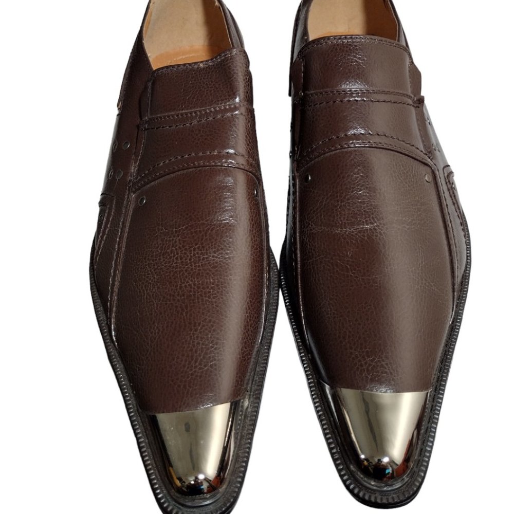 Stacey Adams Men's Leather (Corral) Dress Slip-Ons, Brown, 11.5 Medium, Brand Ne